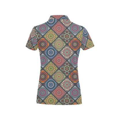 Bohemian Pattern Print Design 05 Women's Polo Shirt