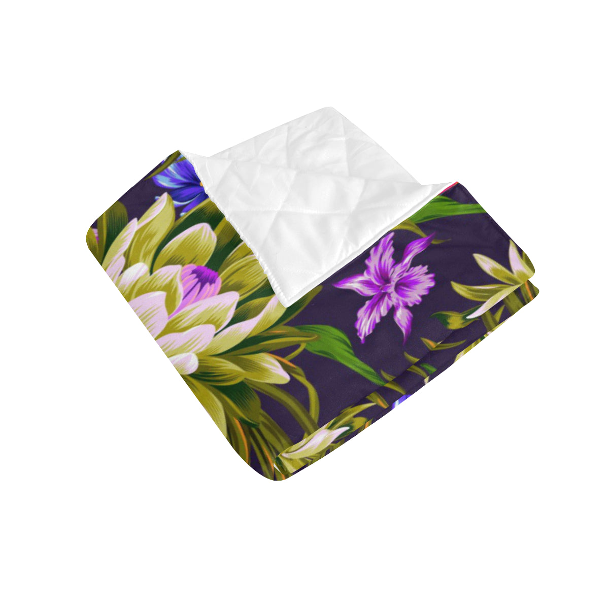 Water Lily Pattern Print Design WL08 Premium Quilt