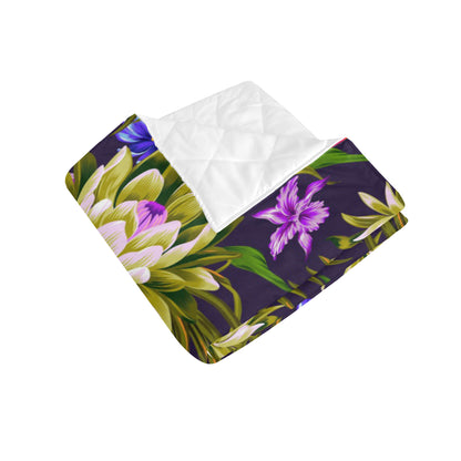 Water Lily Pattern Print Design WL08 Premium Quilt