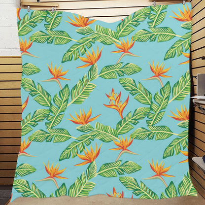 Bird Of Paradise Pattern Print Design BOP04 Premium Quilt
