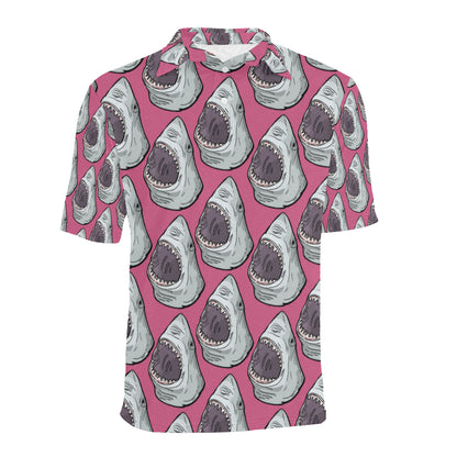 Great White Shark Pattern Print Design 01 Men Polo Shirt