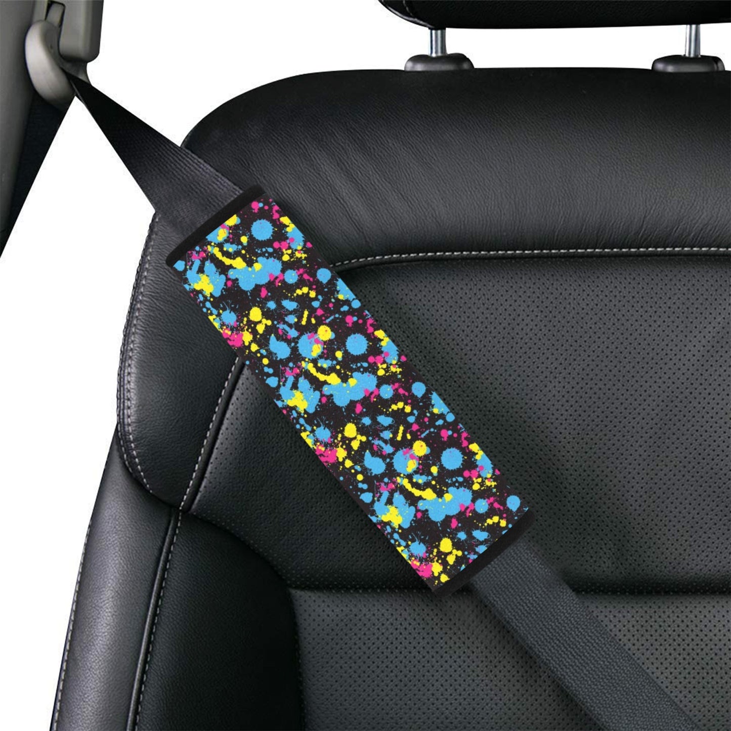 Splatter Colorful Print Design LKS301 Car Seat Belt Cover