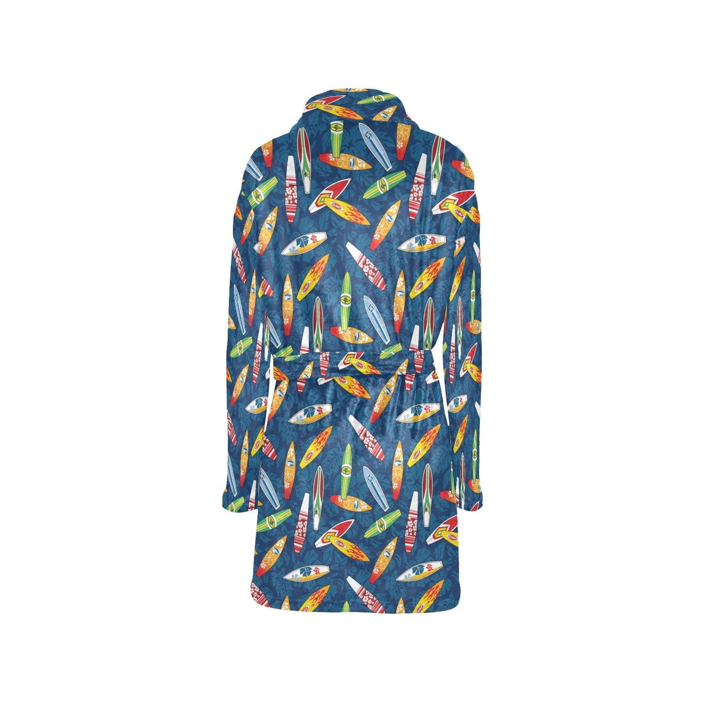 Surfboard Pattern Print Women's Fleece Robe
