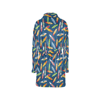 Surfboard Pattern Print Women's Fleece Robe