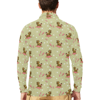Yorkshire Cute Terriers Print Design LKS301 Long Sleeve Polo Shirt For Men's