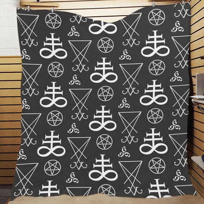 Pentagram Pattern Print Design A04 Premium Quilt