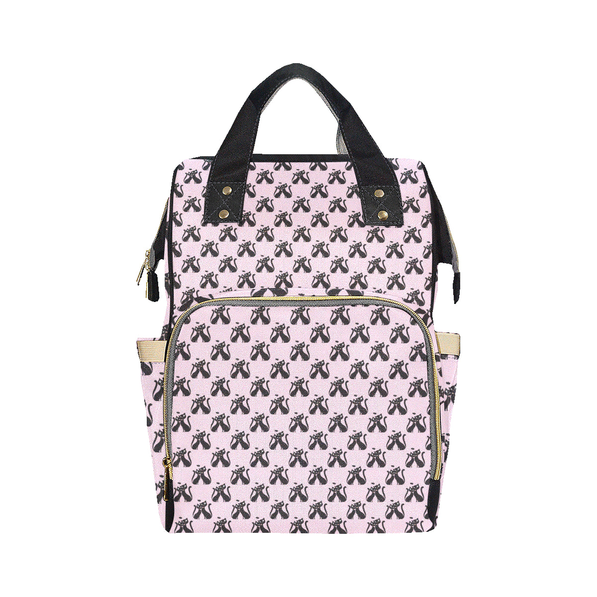 Black Cat Pattern Print Design 01 Diaper Bag Backpack
