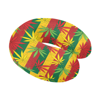 Rasta Pattern Print Design A03 U-Shaped Travel Neck Pillow