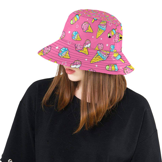 Ice Cream Pattern Print Design IC04 Unisex Bucket Hat