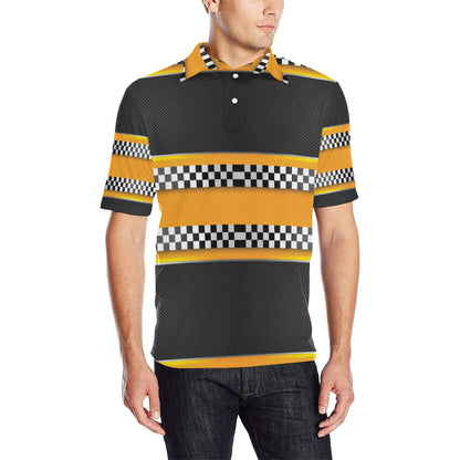 Checkered Pattern Print Design 01 Men Polo Shirt