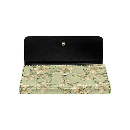 Lily Pattern Print Design LY06 Women's Trifold Wallet