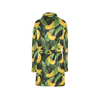 Banana Pattern Print Design BA01 Women's Fleece Robe