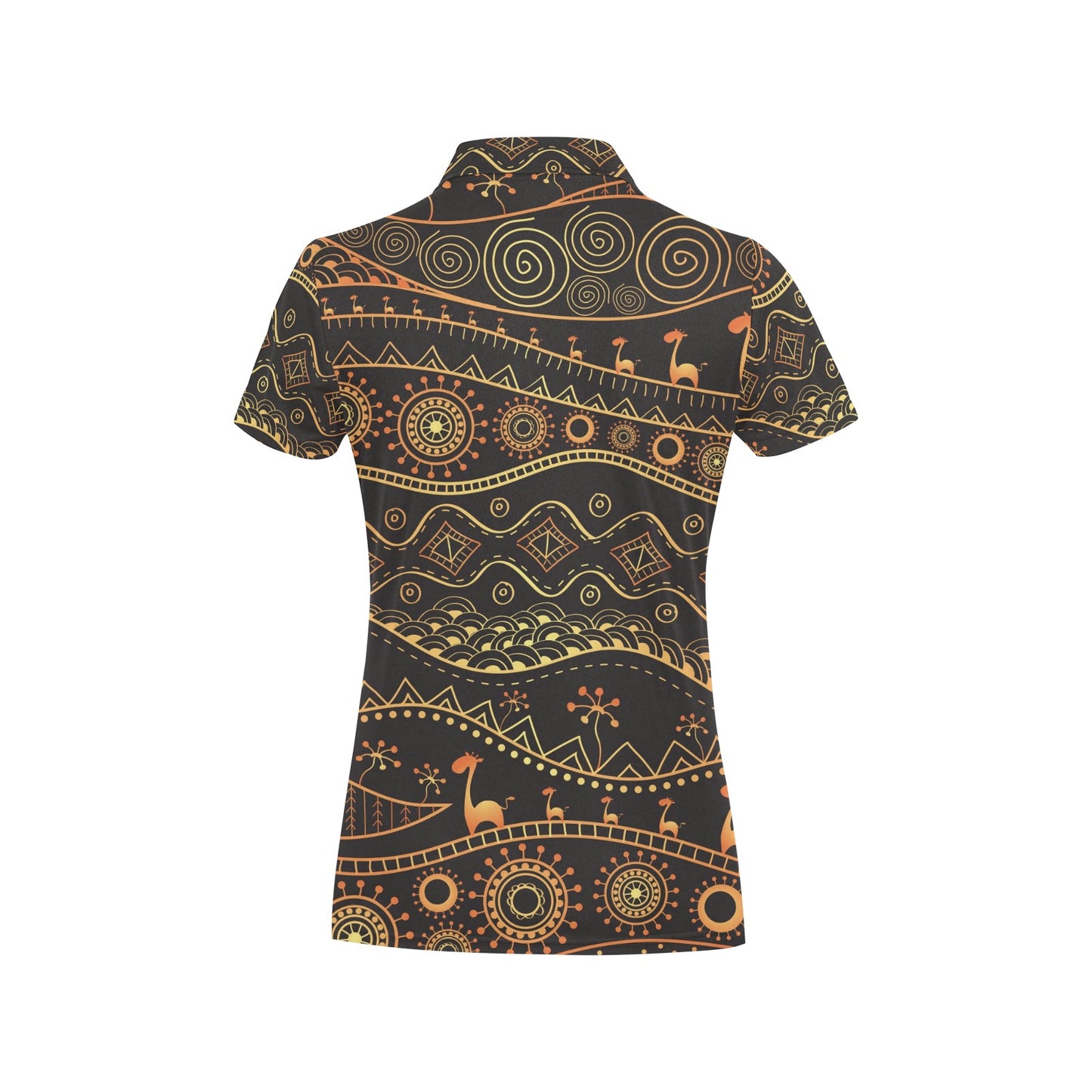 Gold African Design Women's Polo Shirt