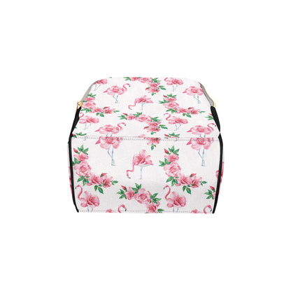 Flamingo Rose Pattern Diaper Bag Backpack