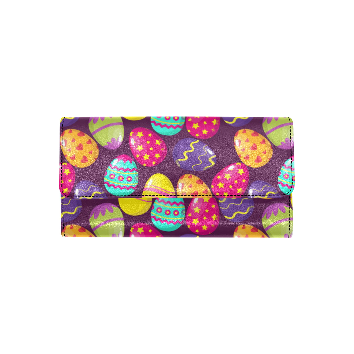 Easter Eggs Pattern Print Design RB04 Women's Trifold Wallet