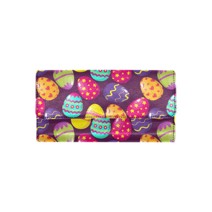 Easter Eggs Pattern Print Design RB04 Women's Trifold Wallet