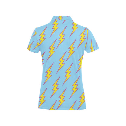 Lightning Thunder Pattern Print Design 02 Women's Polo Shirt