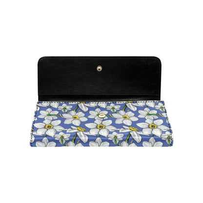Daffodils Pattern Print Design DF08 Women's Trifold Wallet