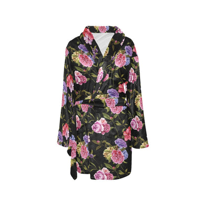Carnations Pattern Print Design CN05 Women's Fleece Robe