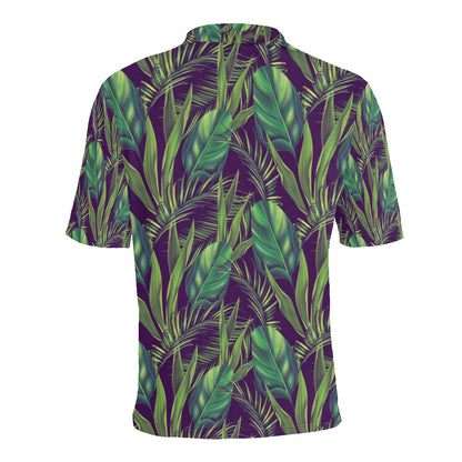 Palm Leaves Pattern Print Design PL03 Men Polo Shirt