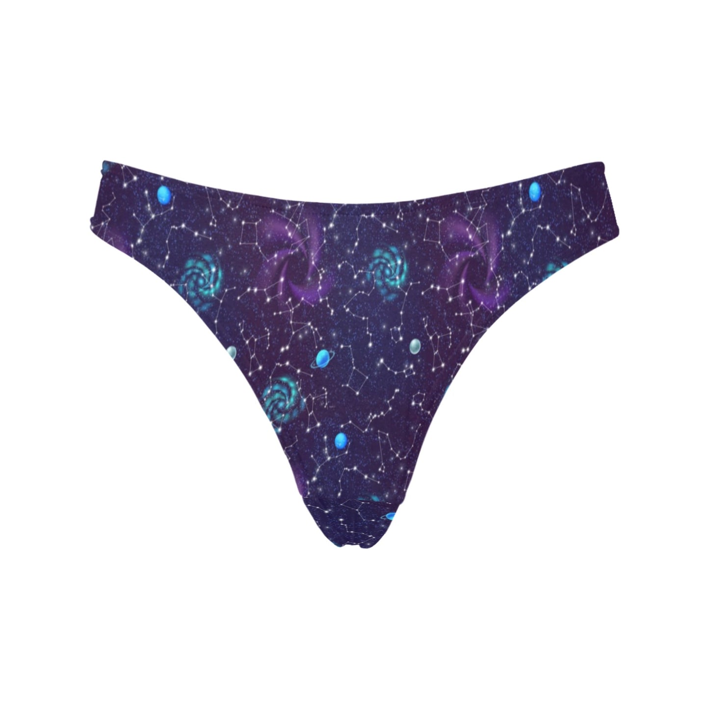 Zodiac Galaxy Design Print Women's Thongs