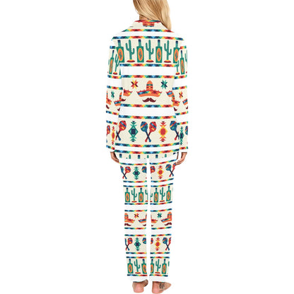Maracas Mexican Pattern Print Design 01 Women's Long Pajama Set