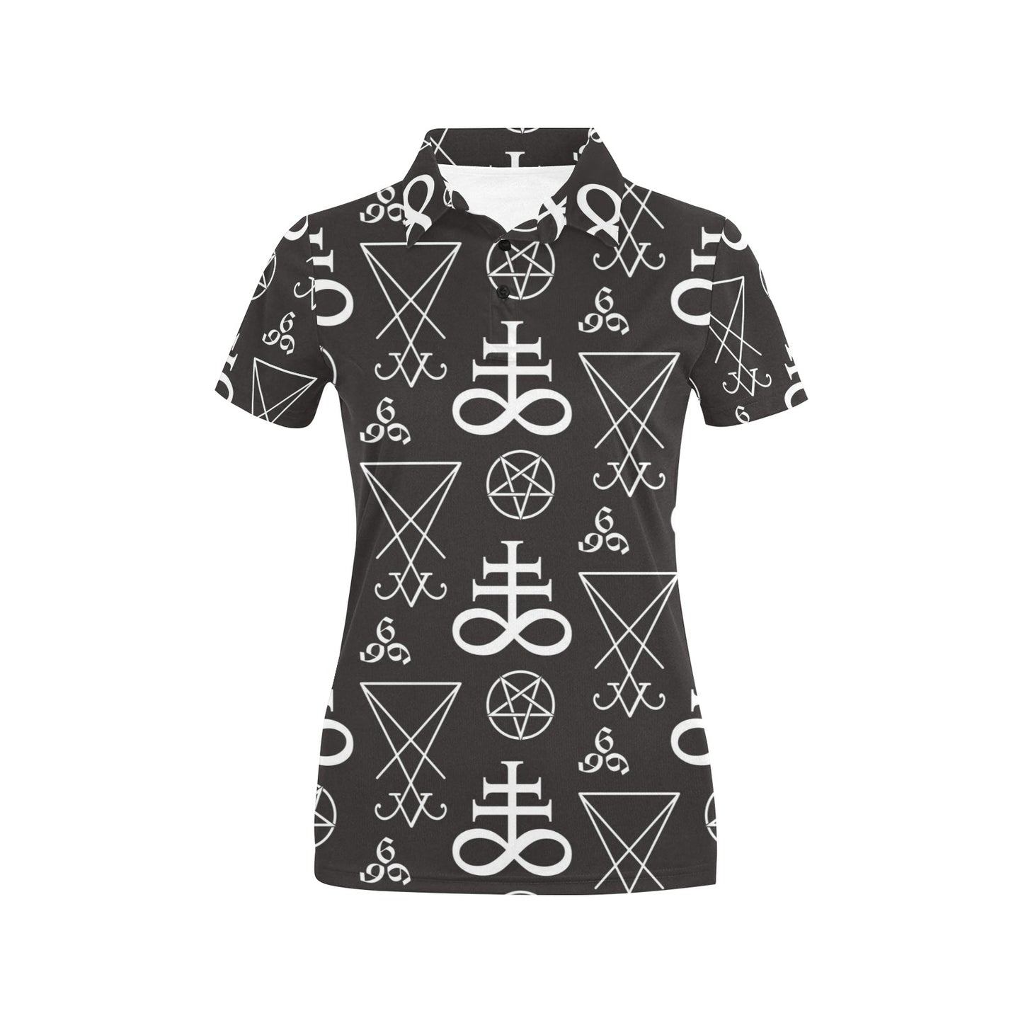 Pentagram Pattern Print Design A04 Women's Polo Shirt