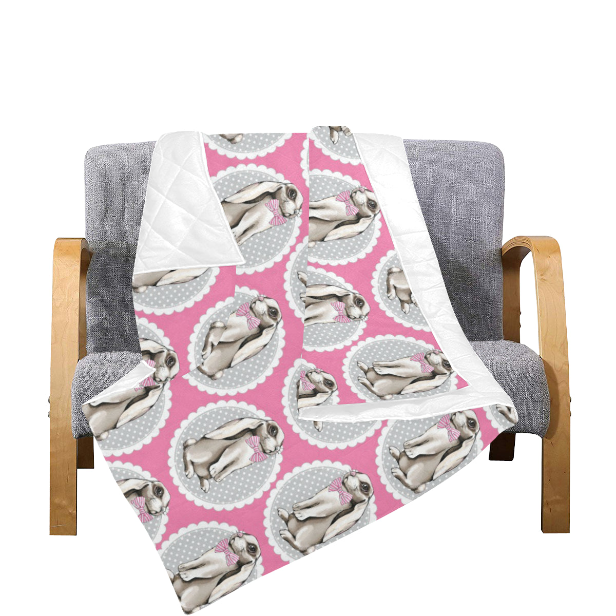 Rabbit Pattern Print Design RB019 Premium Quilt