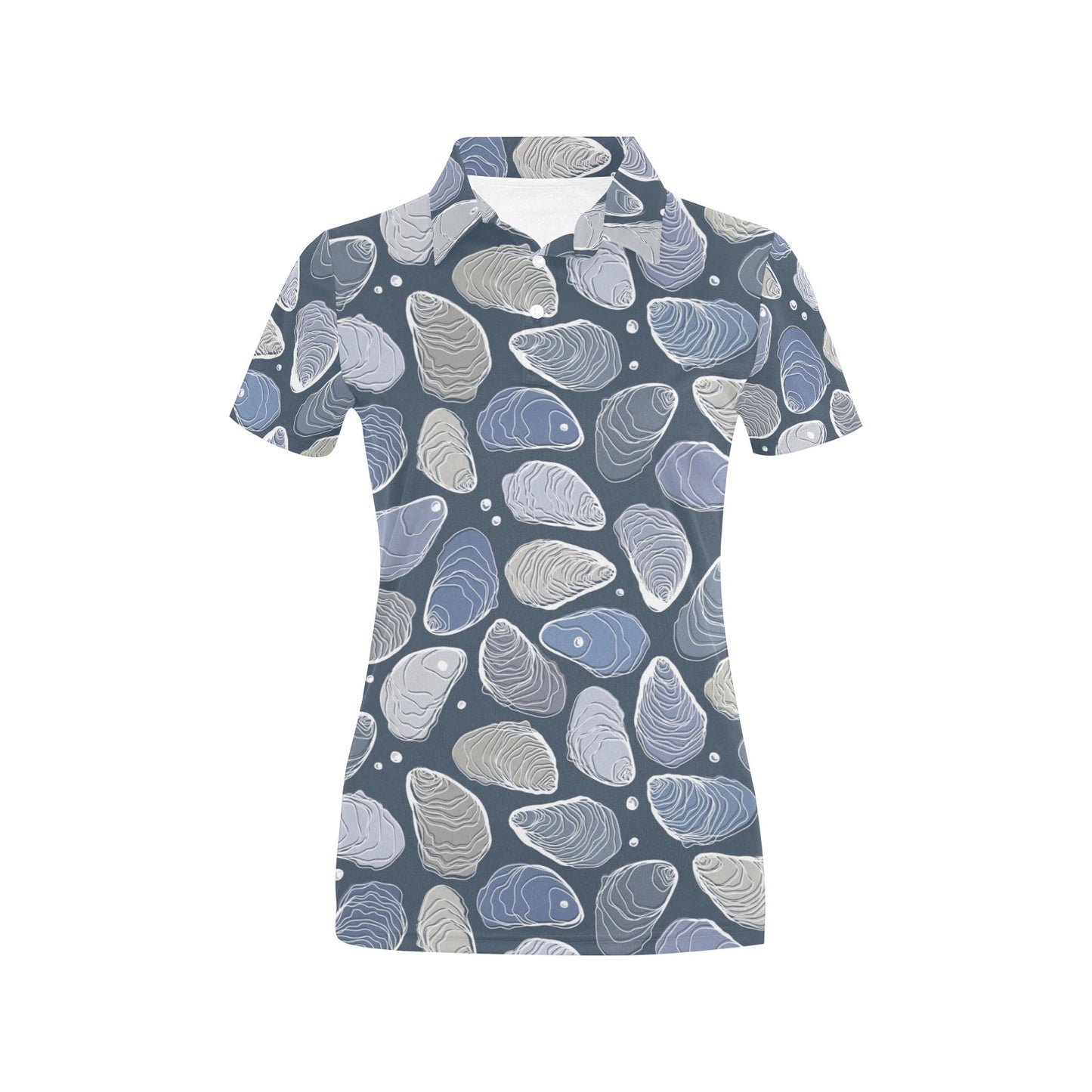 Oyster Pattern Print Design 02 Women's Polo Shirt