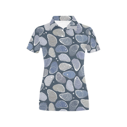 Oyster Pattern Print Design 02 Women's Polo Shirt