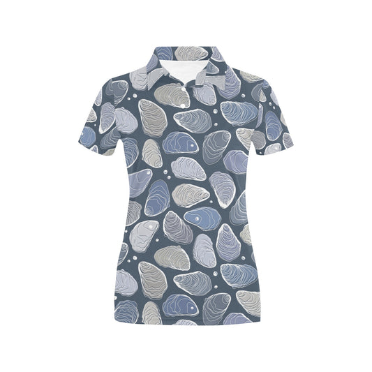 Oyster Pattern Print Design 02 Women's Polo Shirt