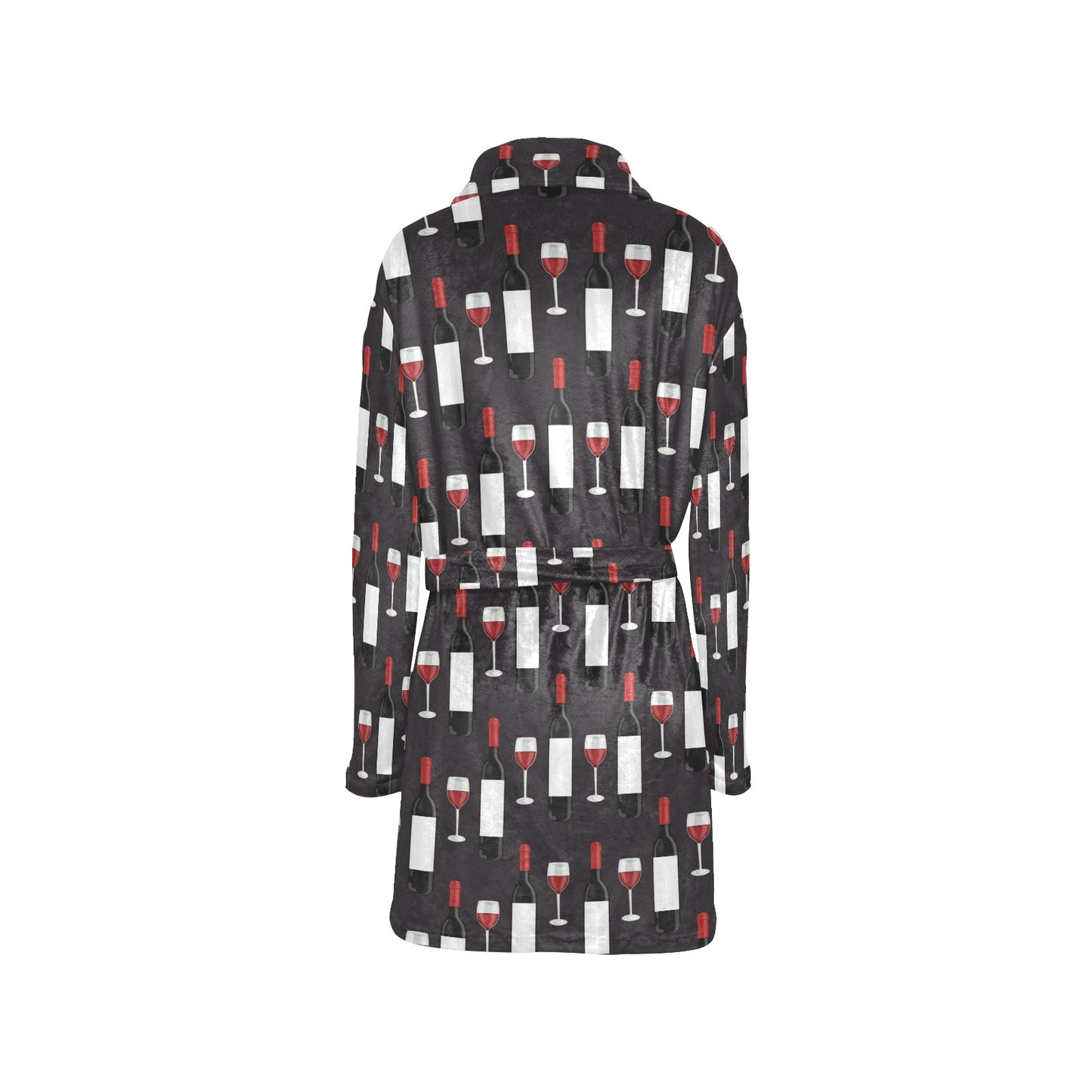Wine Print Design LKS309 Women's Fleece Robe