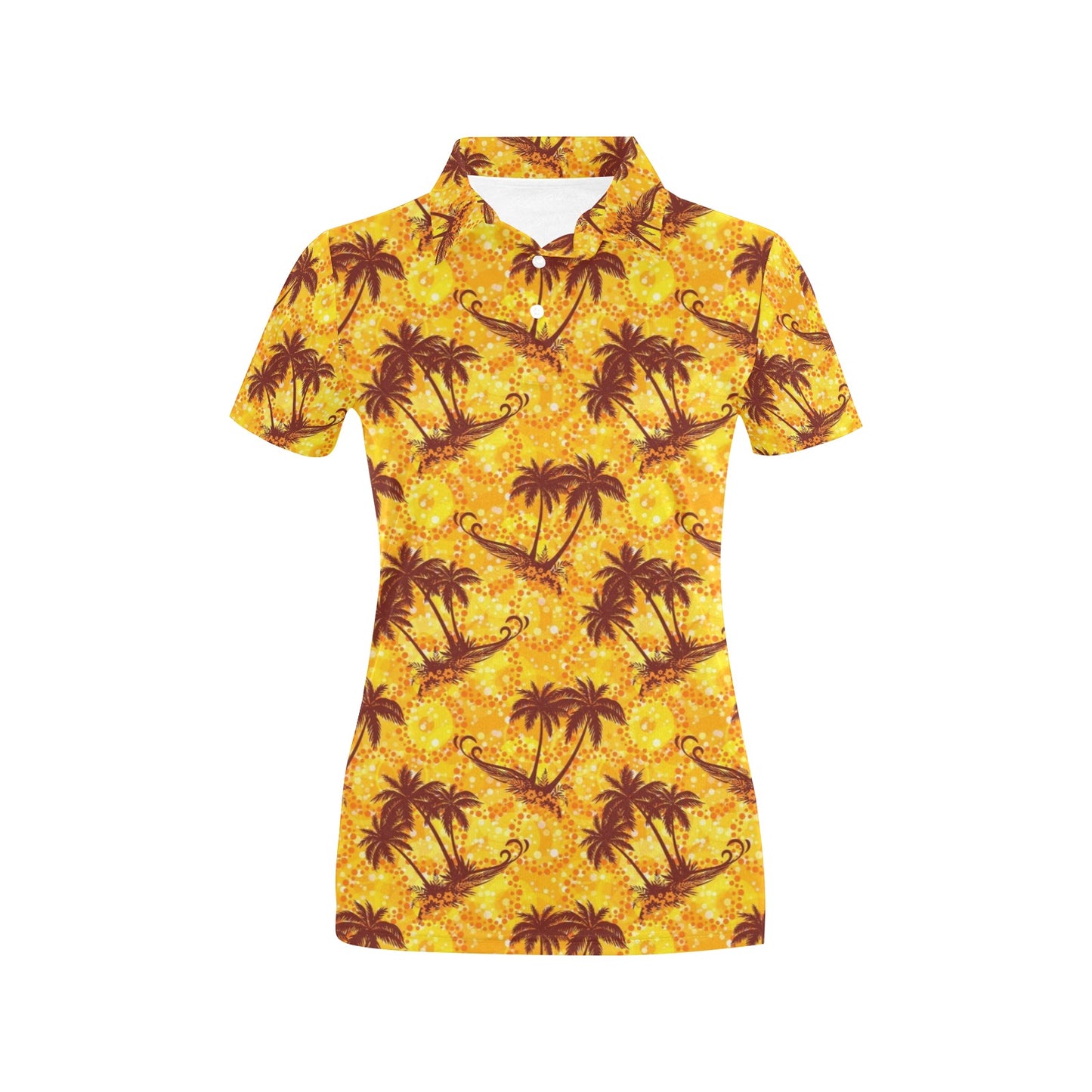 Palm Tree Pattern Print Design PT012 Women's Polo Shirt