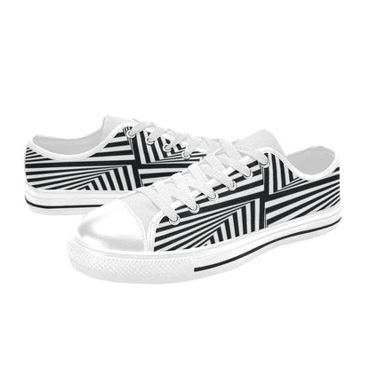 Vortex Print Design LKS302 Women's White Low Top Shoes