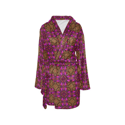 kaleidoscope Abstract Print Design Women's Fleece Robe
