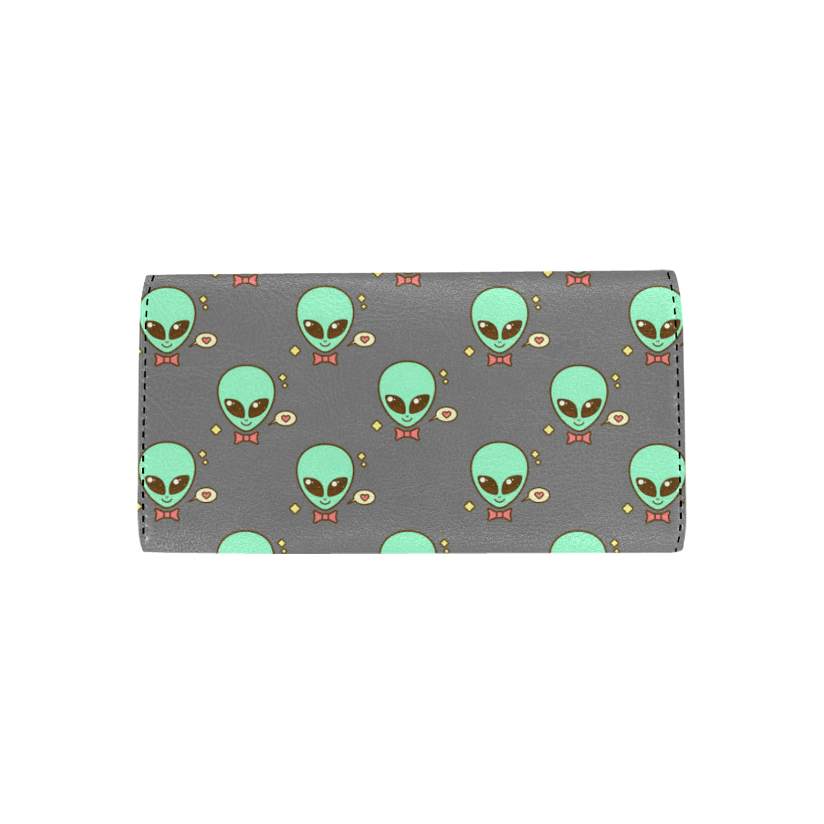 Alien Pattern Print Design 02 Women's Trifold Wallet