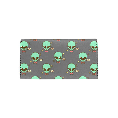 Alien Pattern Print Design 02 Women's Trifold Wallet