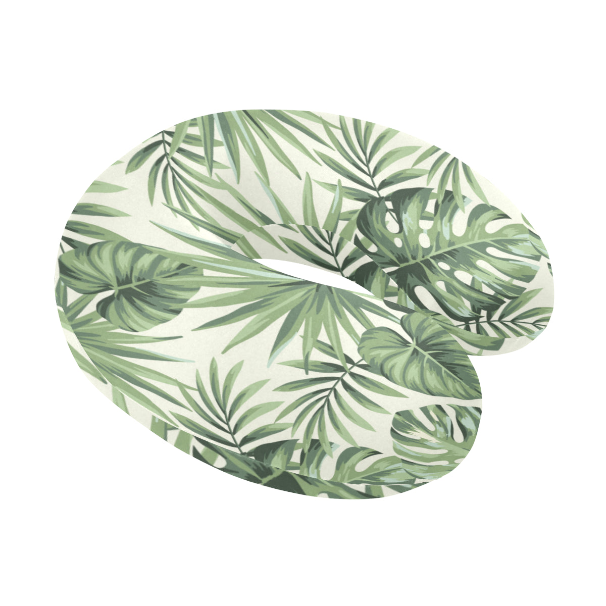 Palm Leaf Pattern Print Design A02 U-Shaped Travel Neck Pillow
