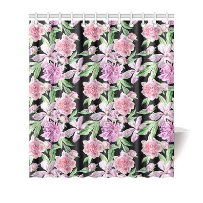 Peony Pattern Print Design PE08 Shower Curtain