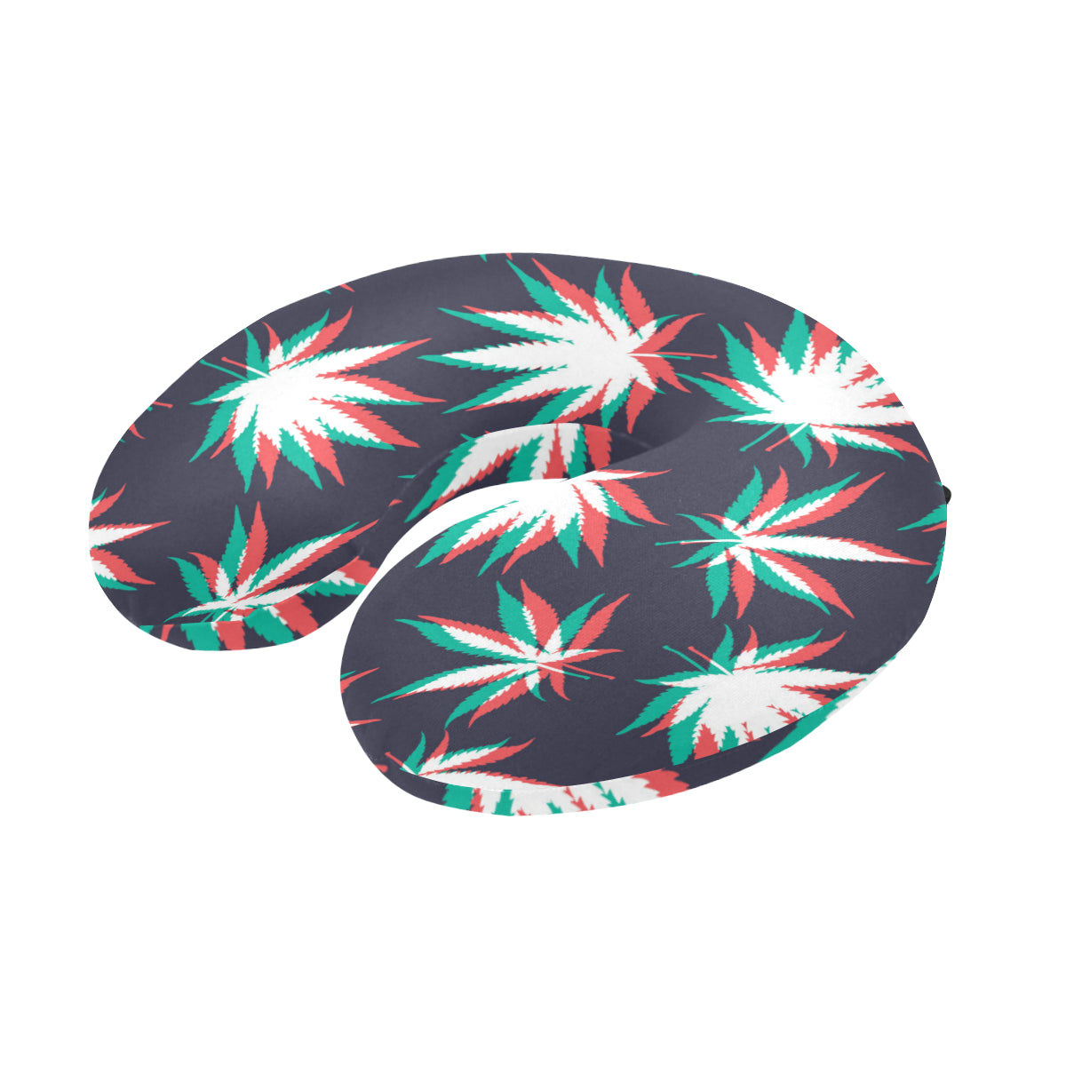 Pot Leaf Pattern Print Design A01 U-Shaped Travel Neck Pillow