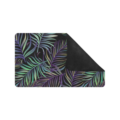 Tropical Palm Leaves Pattern Brightness Rubber Doormat