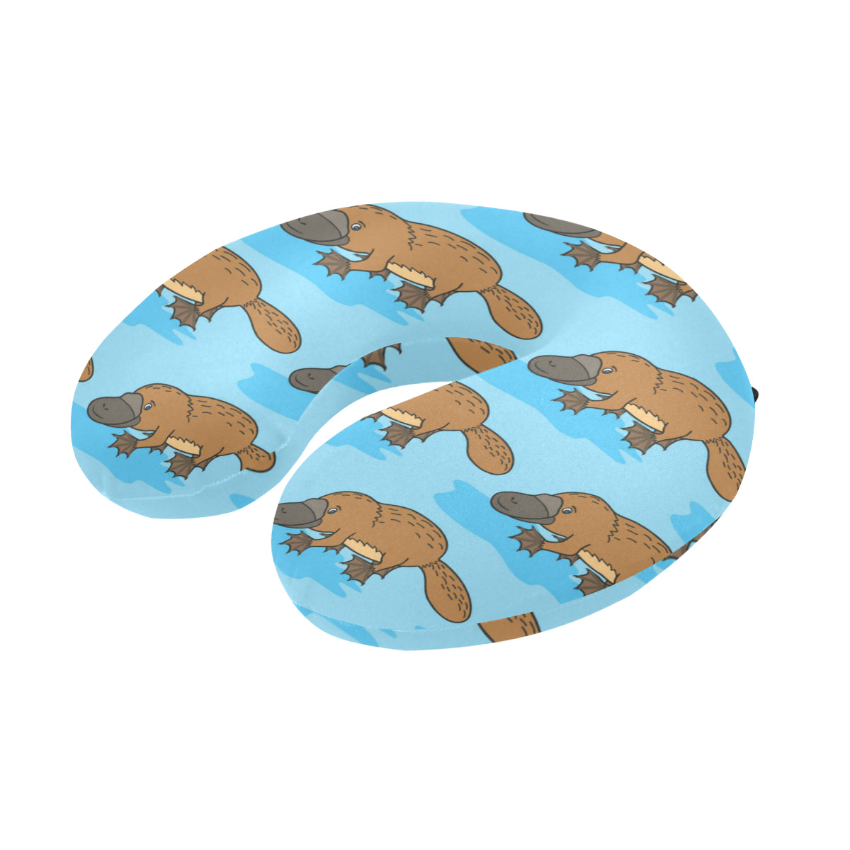 Platypus Pattern Print Design A02 U-Shaped Travel Neck Pillow