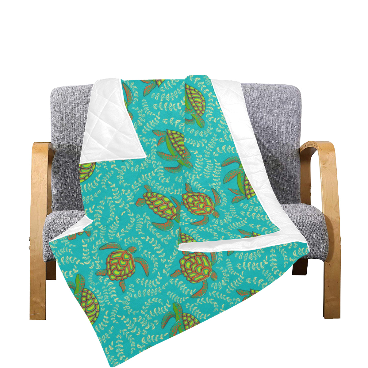 Sea Turtle Pattern Print Design T010 Premium Quilt