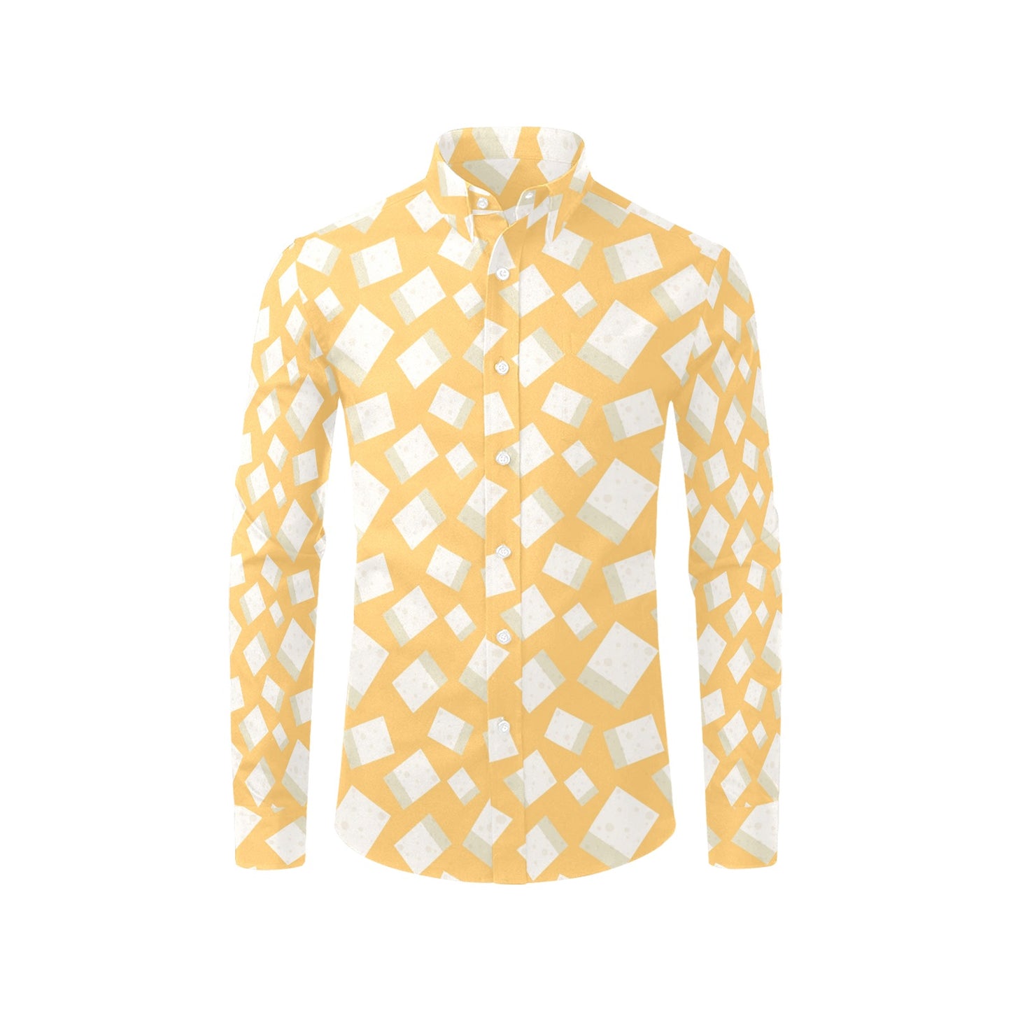 Tofu Print Design LKS302 Men's Long Sleeve Dress Shirt