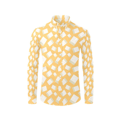 Tofu Print Design LKS302 Men's Long Sleeve Dress Shirt