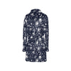 Space Rocket Print Design LKS301 Women's Fleece Robe