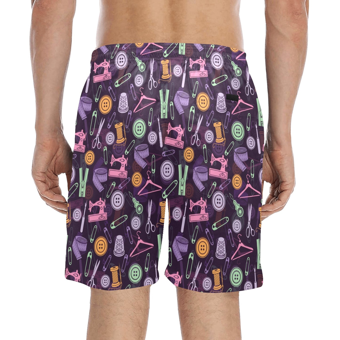Sewing Equipment Print Design LKS306 Men's Swim Trunks Beach Shorts
