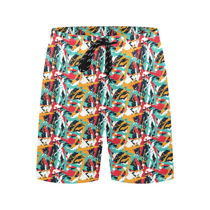 Splatter Print Design LKS304 Men's Swim Trunks Beach Shorts