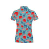 Donkey Red Elephant Pattern Print Design 03 Women's Polo Shirt