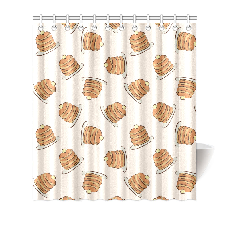 Pancake Pattern Print Design A01 Shower Curtain